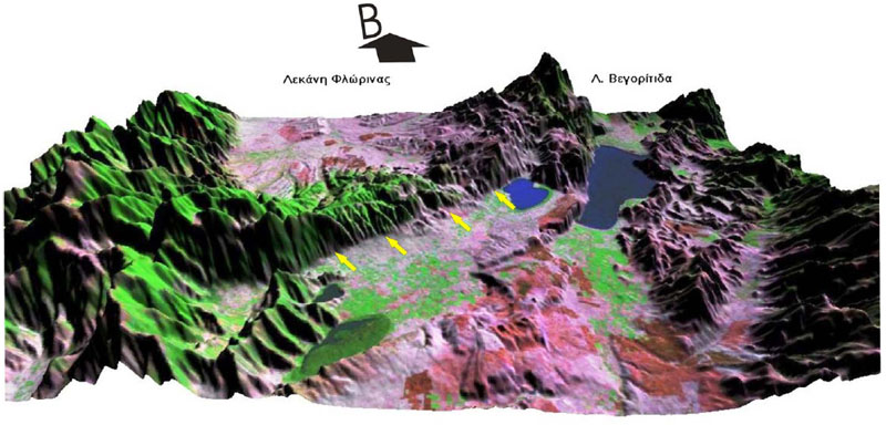 GRCS070F12 - DEM and Landsat 7 image of the fault zone