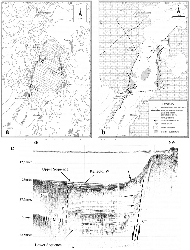 GRCS072F05 - Bathymetric and tectonic map of Vegoritida Lake with Boomer profile