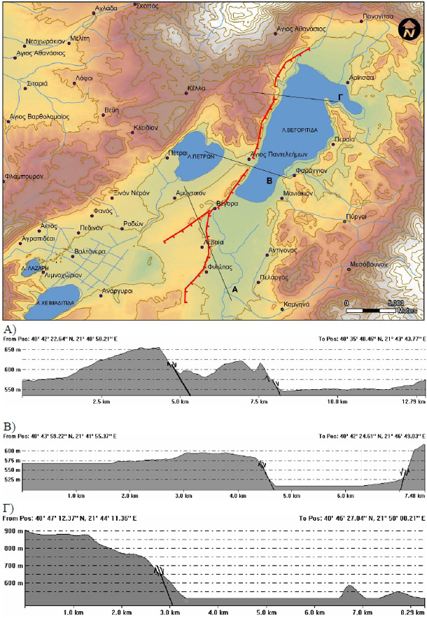 GRCS072F08 - Morphotectonic map with morphological profiles