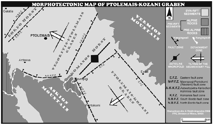 GRCS077F09 - Morphotectonic map of Ptolemais-Kozani graben