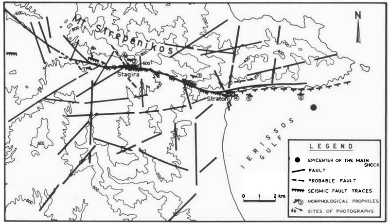 GRCS110F02 - Morphotectonic map of Stratoni-Varvara CS showing the 1932 coseismic ruptures