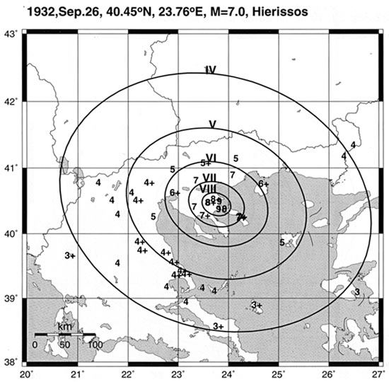 GRCS110F05 - Macroseismic field of the 1932 earthquake