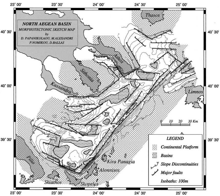 GRCS810F01 - Simplified morphotectonic map of the North Aegean Trough