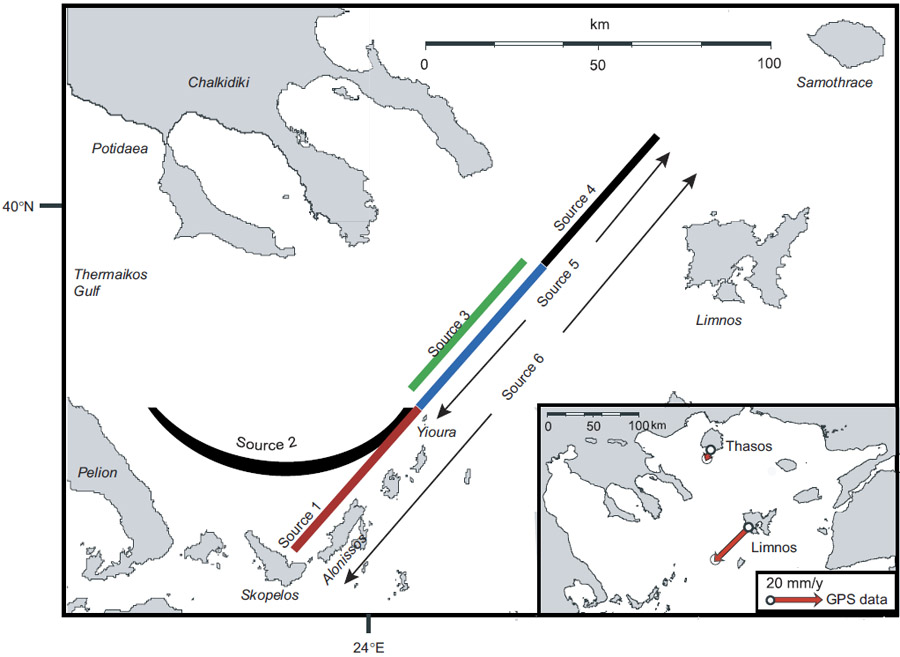 GRCS810F03 - The seismic sources (segments) of the NAB and bilateral GPS slip-rate