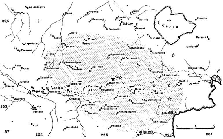 GRIS015F08 - General map of the affected area by the March 8, 1957 earthquake