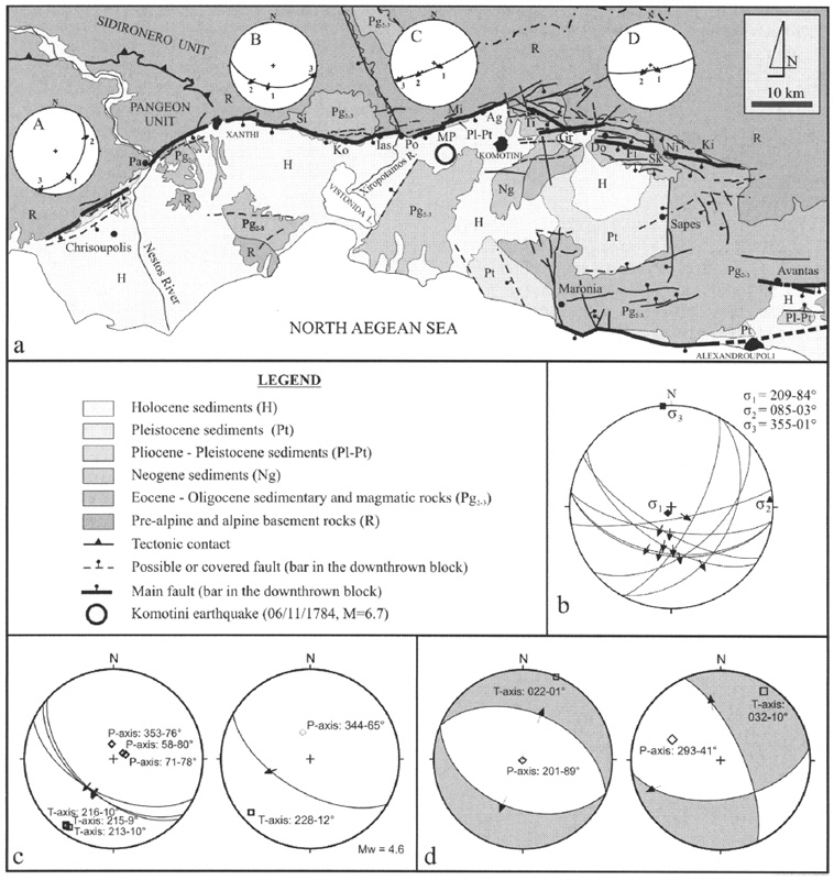 GRIS150F01 - Geological and tectonic map of the Kavala-Xanthi-Komotini Fault zone